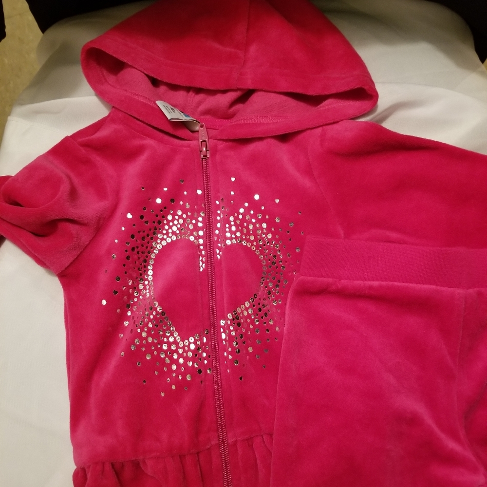 Pink and silver jogging suit